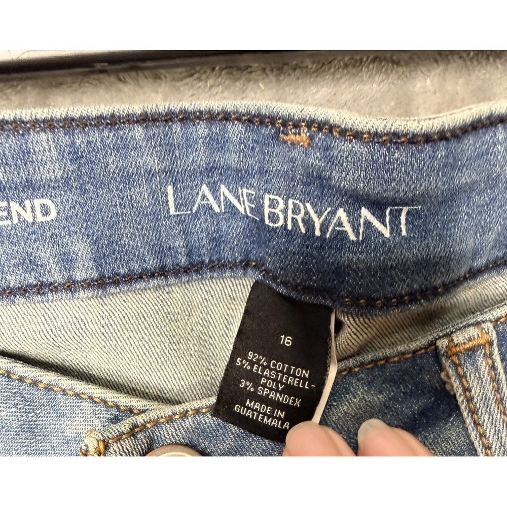 Lane Bryant Jeans Size 16 Blue High-Rise Girlfriend 36X31 10" Rise Distressed - Picture 5 of 7